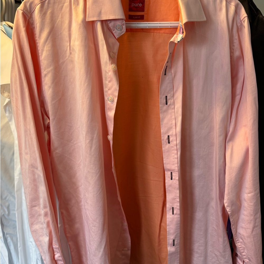 Pur Pink Dress Shirt Elegant Long-Sleeve